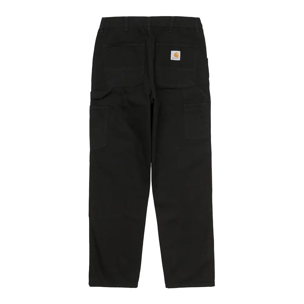 Carhartt WIP Double Knee Pant - Black Rinsed. 100% Organic Cotton 'Dearborn' Canvas, 12 oz relaxed straight fit, regular waist triple stitched and featuring double layer at knee. Shop Carhartt WIP Carpenter pants and baggy denim with Pavement, Dunedin's independent skate shop. Free N.Z shipping on orders over $100.
