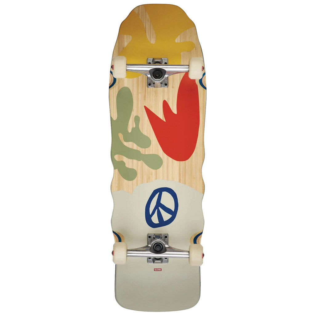Globe Restless Cruiser 10" - Bamboo/Subterrain. Constructed from Bamboo + Super Sap with Mellow side-to-side concave with steep nose & tail kick. 8.75” x 31.5” x 14.5” Wheelbase. 6.5" Tensor alloy trucks. 55mm 101a conical wheels. Free N.Z shipping. Pavement skate shop, Dunedin.
