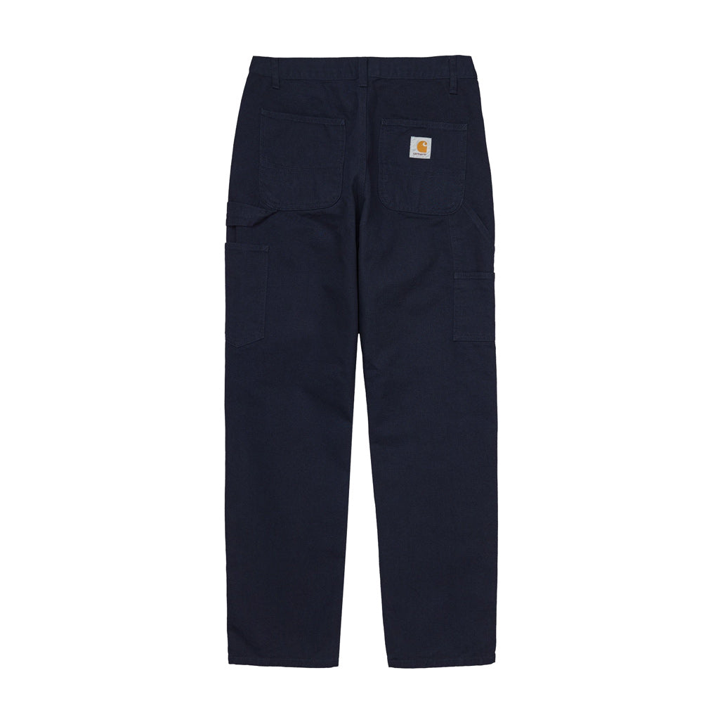 Carhartt WIP Ruck Single Knee Pant - Dark Navy. 100% Organic Cotton 'Dearborn' Canvas, 12 oz regular tapered fit, regular waist triple stitched bartack stitching at vital stress points tool pockets and hammer loop square label zip fly. Shop Carhartt WIP. Free N.Z shipping on orders over $100. Pavement skate shop.