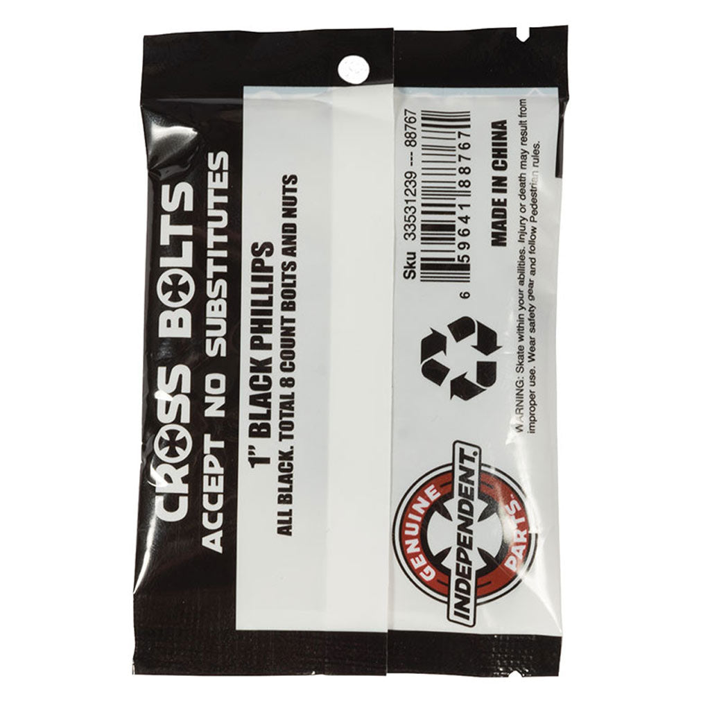 INDEPENDENT 1" PHILLIPS HARDWARE - BLACK