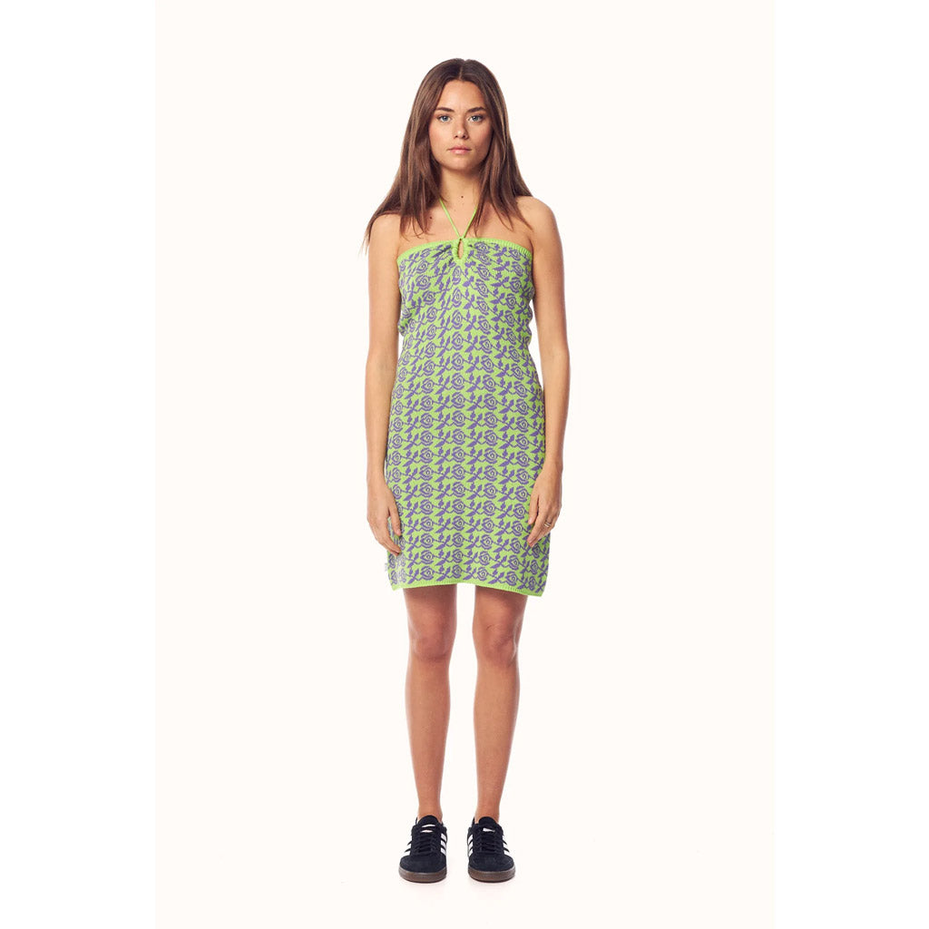 MISFIT DONOR HEIGHTS KNITTED DRESS - LIME