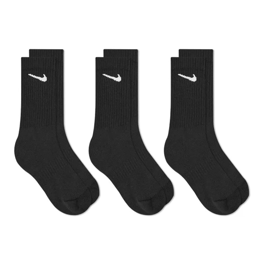 Nike Everyday Cushioned Crew Socks 3 Pack - Black | PAVEMENT