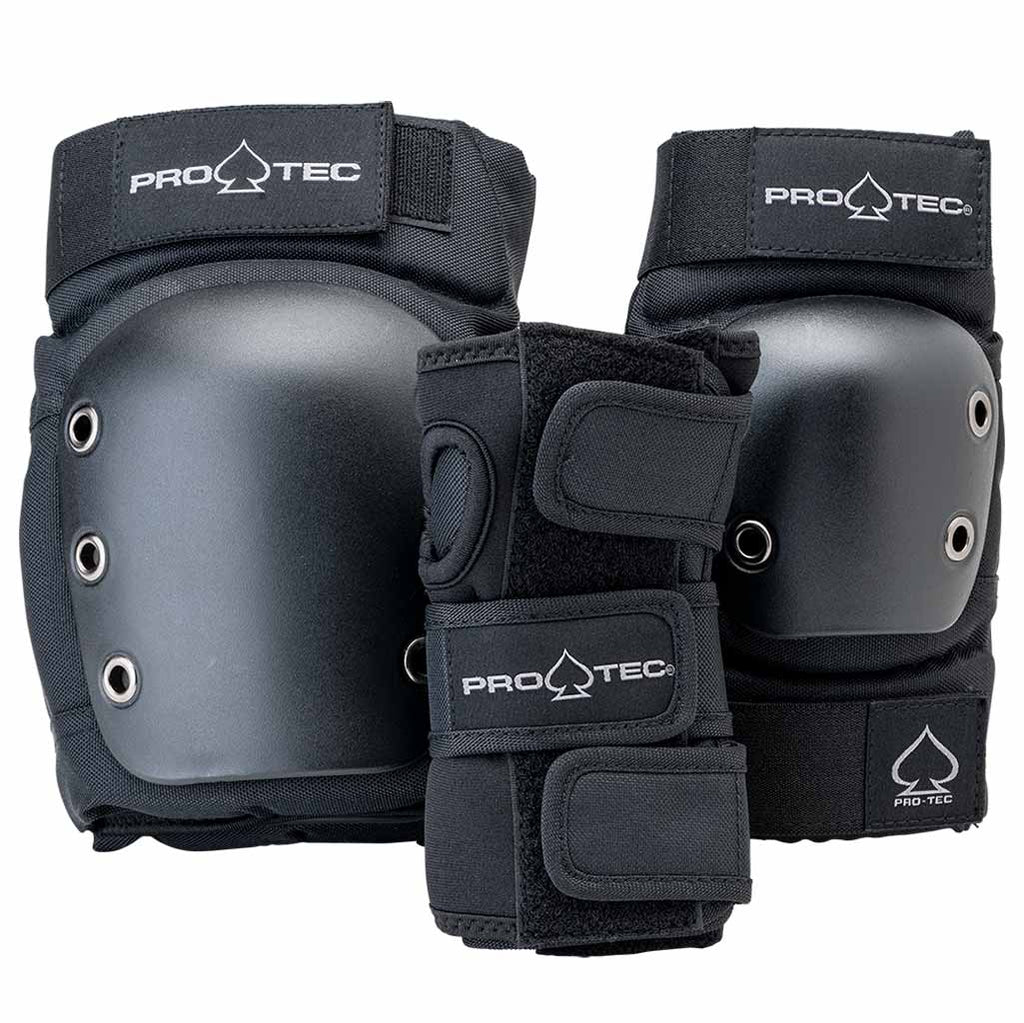 Protec Street Gear Junior 3 Pack - Black. Shop Protec protective gear and skate accessories online at Pavement. Receive FREE shipping on orders within New Zealand over $100! You can buy now and pay later with Afterpay and Laybuy or click and collect in-store at 319 George Street, Dunedin. Pavement, est. 2009.