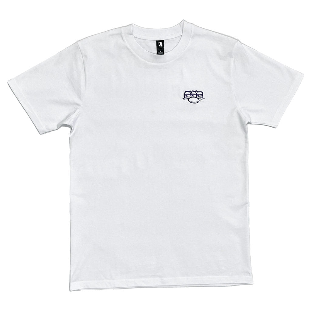 Sean Duffell Ghos-Tee - White. 100% cotton. Embroidery on front. Free N.Z shipping on orders over $100. Shop unisex t-shirts from NZ streetwear and artists including limited edition collaborations with Pavement, Ōtepoti's independent skate shop. 