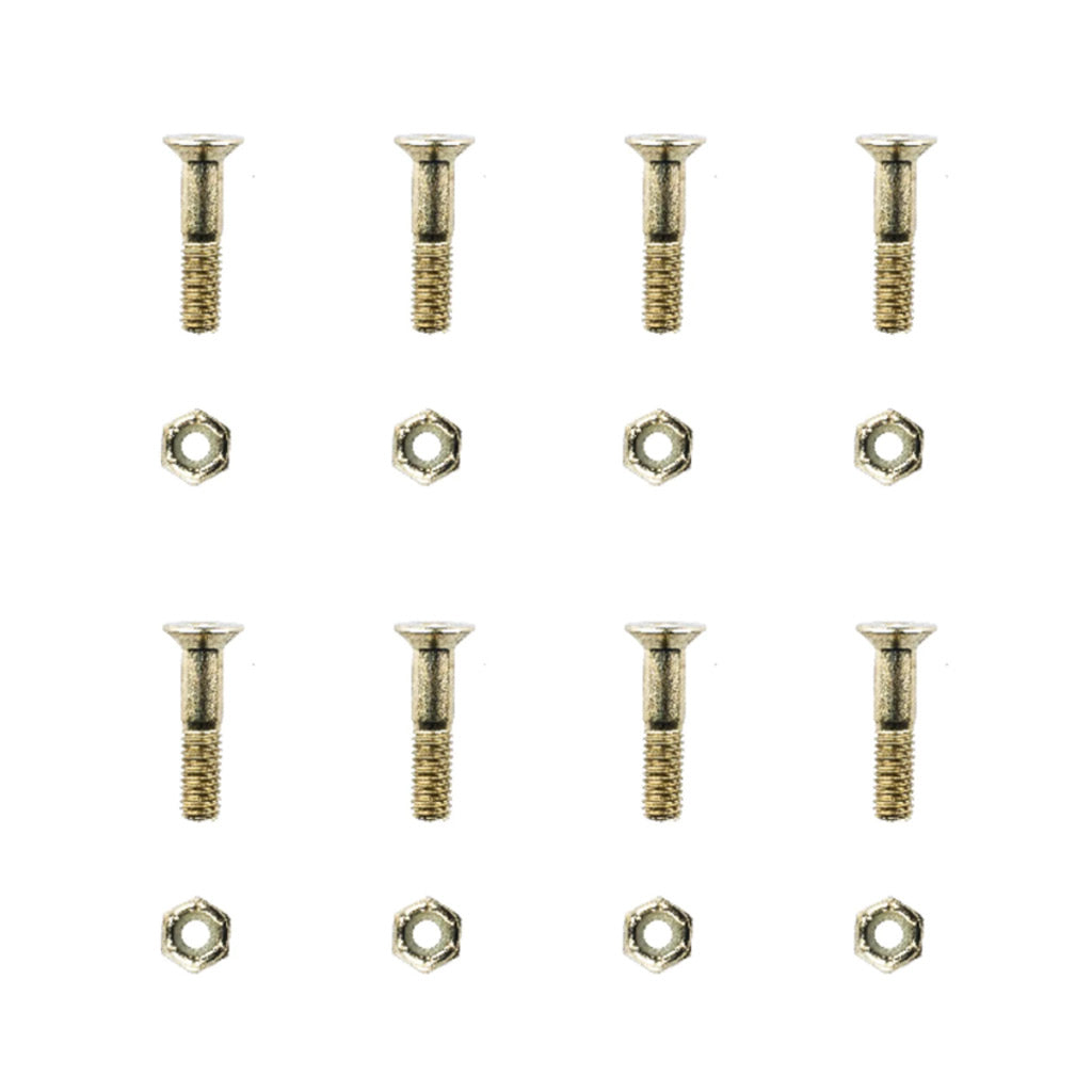 Sunday Hardware - 7/8" Allen Gold. Set of 8 Gold Bolts. Allen Key Included. Free shipping across New Zealand on your skateboarding goods orders over $100 with Pavement, Dunedin's independent skate shop.
