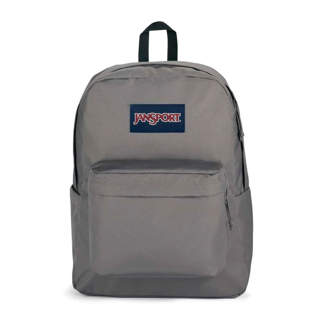 Jansport Superbreak Plus - Graphite Grey. The SuperBreak Plus is a great everyday pack and makes for an even greater school bag for students. Capacity: 26L. Weight 0.4kg. Dimensions: 42 x 32 x 14 cm. Fabric: 100% Recycled 600 D Polyester. Enjoy free N.Z shipping on your Jansport orders over $100. Pavement, Dunedin.