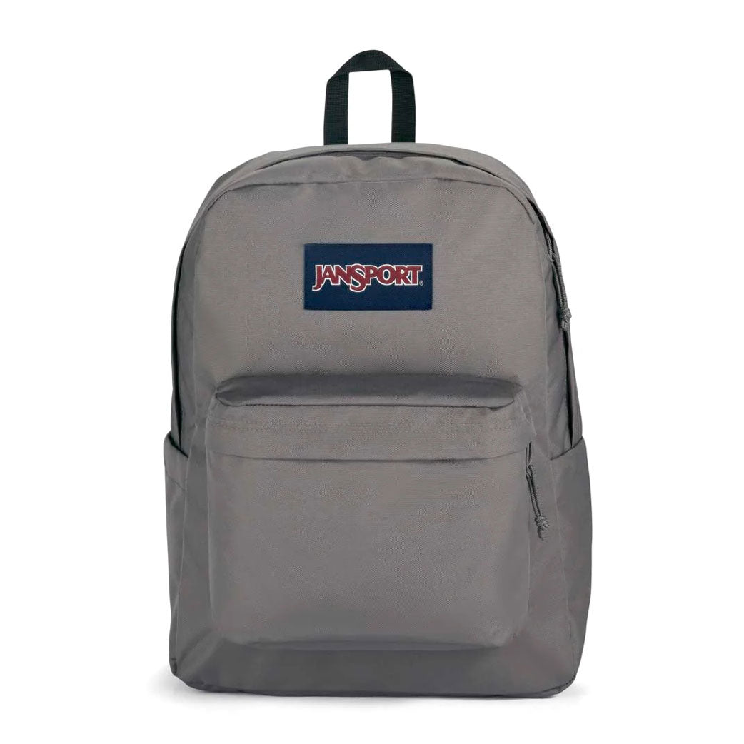 Jansport Superbreak Plus - Graphite Grey. The SuperBreak Plus is a great everyday pack and makes for an even greater school bag for students. Capacity: 26L. Weight 0.4kg. Dimensions: 42 x 32 x 14 cm. Fabric: 100% Recycled 600 D Polyester. Enjoy free N.Z shipping on your Jansport orders over $100. Pavement, Dunedin.