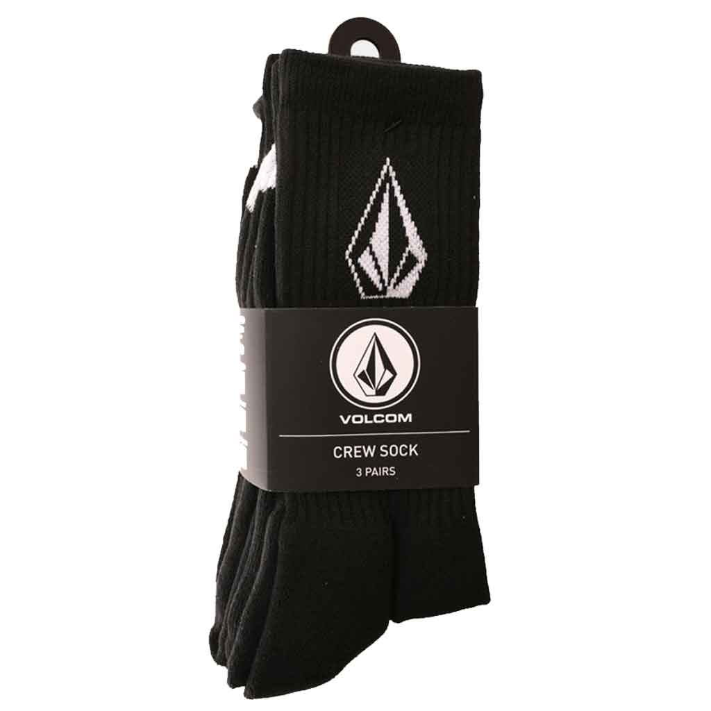 Volcom Full Stone Socks 3Pack - Black | Pavement