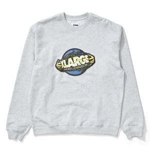 Xlarge Digital Earth Crewneck - Snow Marle. The Xlarge Digital Earth Crew in Snow Marle is a heavyweight 430 gsm brushed cotton hooded fleece with a screen-printed graphic at the centre chest. Made from 100% cotton. Free NZ shipping. Pavement skate shop, Dunedin.