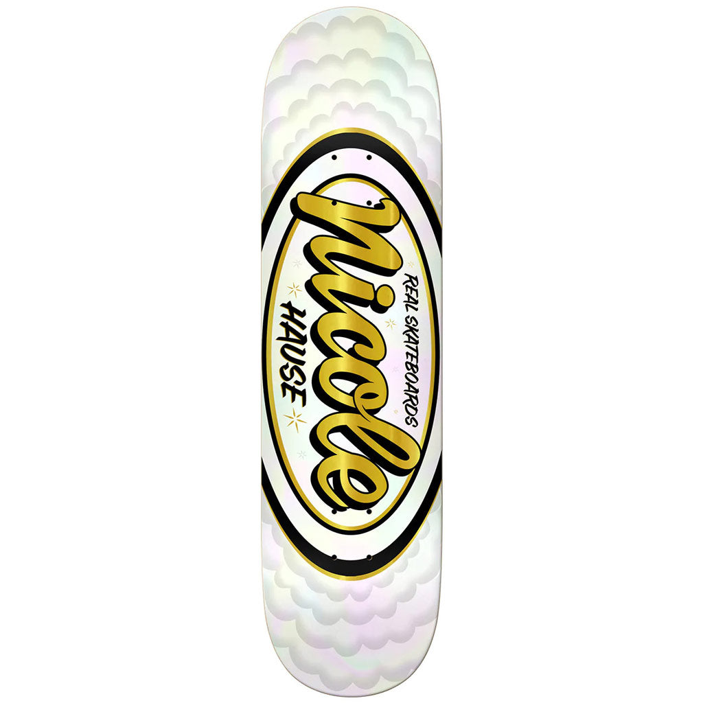 Real Nicole Hause Pro Oval Skateboard Deck 8.5" x 31.8". 14.25" wheelbase. Browse our collection of skate decks from Real, Krooked, Anti Hero, Baker and more! Enjoy free shipping throughout New Zealand with all orders over $100 at Pavement Skate Shop, Ōtepoti. 