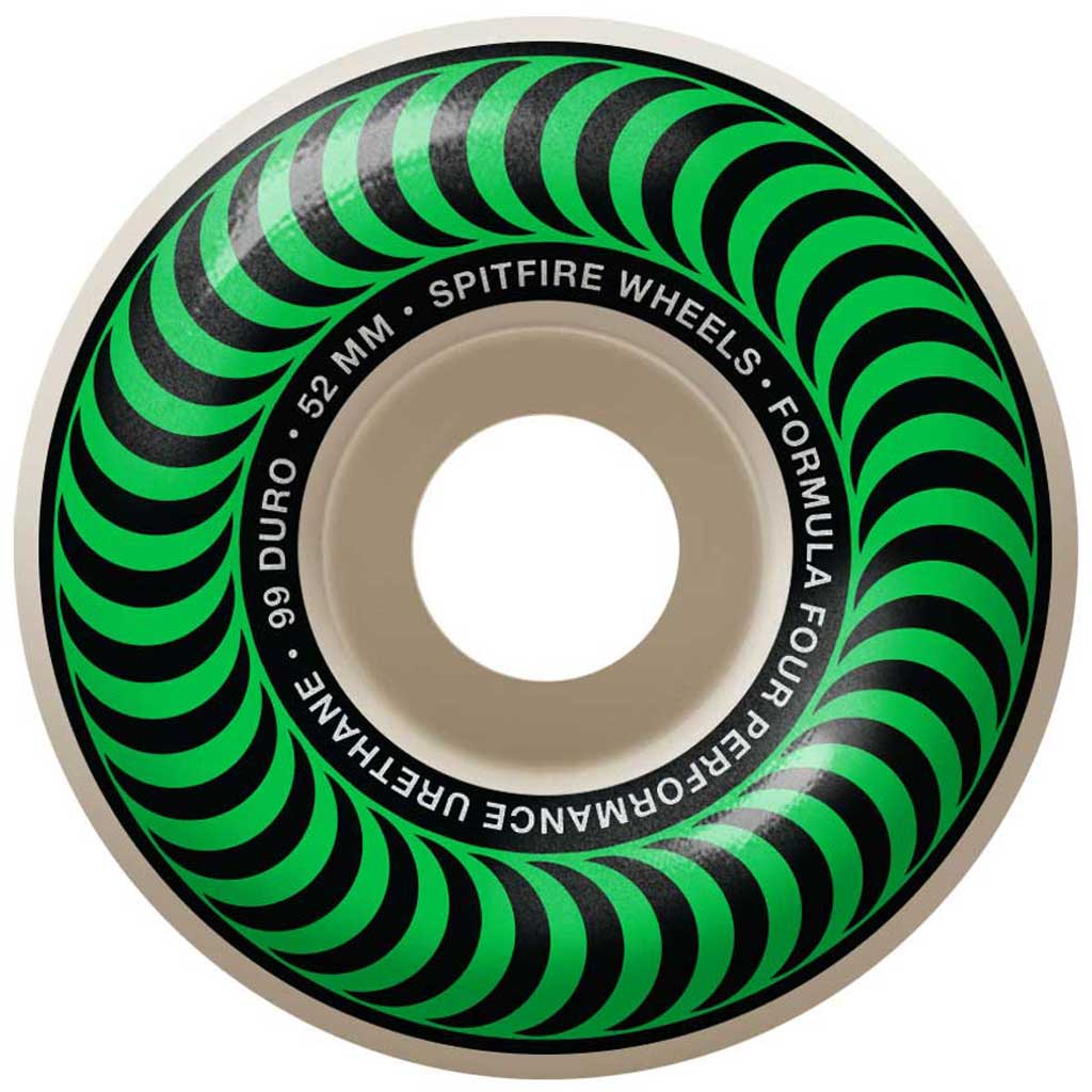 Spitfire Wheels 52mm 99DU Classics. Spitfire Formula Four. Classic Shape. 99 Durometer. Enjoy Free Shipping in NZ on All Your Spitfire Orders Over $100. Pavement, Ōtepoti, NZ.