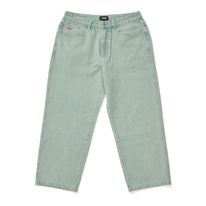 XLarge Bull Denim 91 Pants - Dirty Bleach. 100% Cotton Heavyweight rigid bull denim pant in relaxed/baggy fit. Features fixed waistband with belt loops and button/zip fly closure, 5-pocket construction with woven label at centre of rear right pocket & embroidery at centre of coin pocket. Free NZ delivery. Pavement.